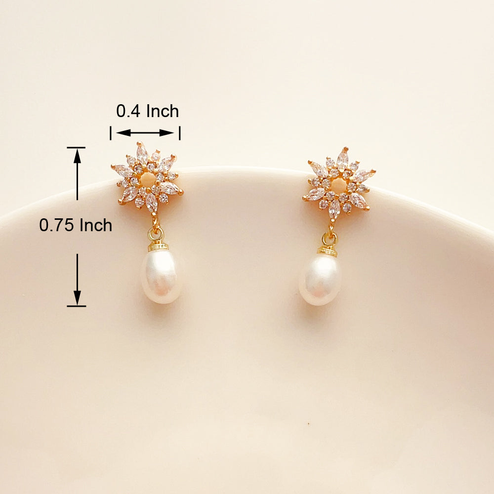Sterling Silver AAA Freshwater Pearl Drop Earrings