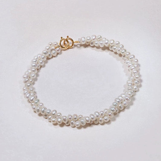 Women 14k Gold Plated Freshwater Pearl Bracelet