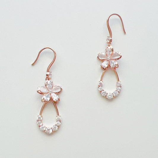 18K Gold Plated Dangle Drop Earrings with Cubic Zirconia