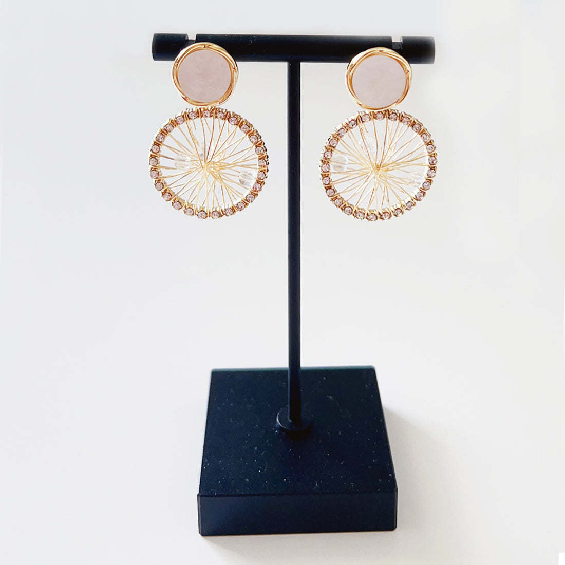 925 Sterling Silver Drop Earrings with 14K Gold Plated