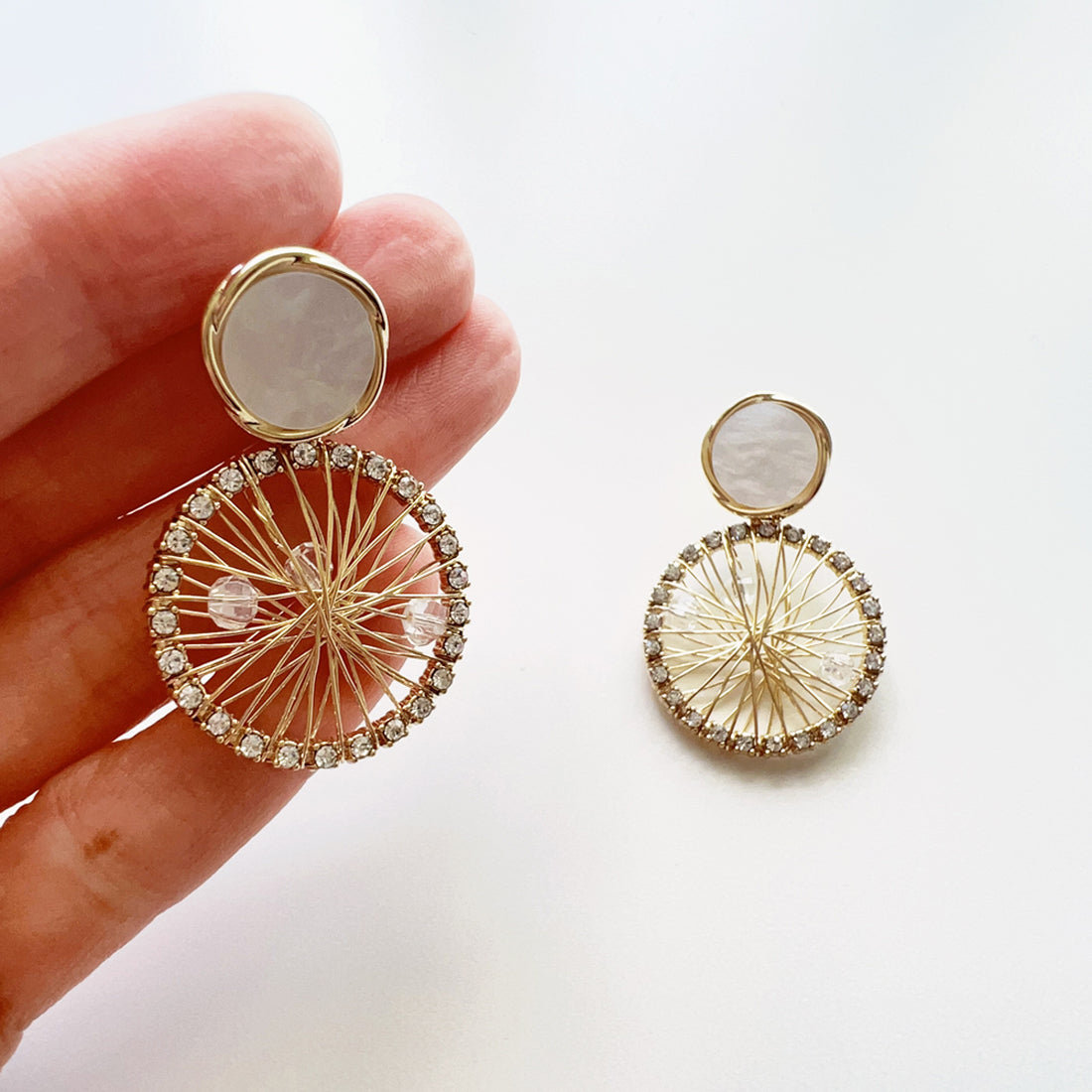 925 Sterling Silver Drop Earrings with 14K Gold Plated