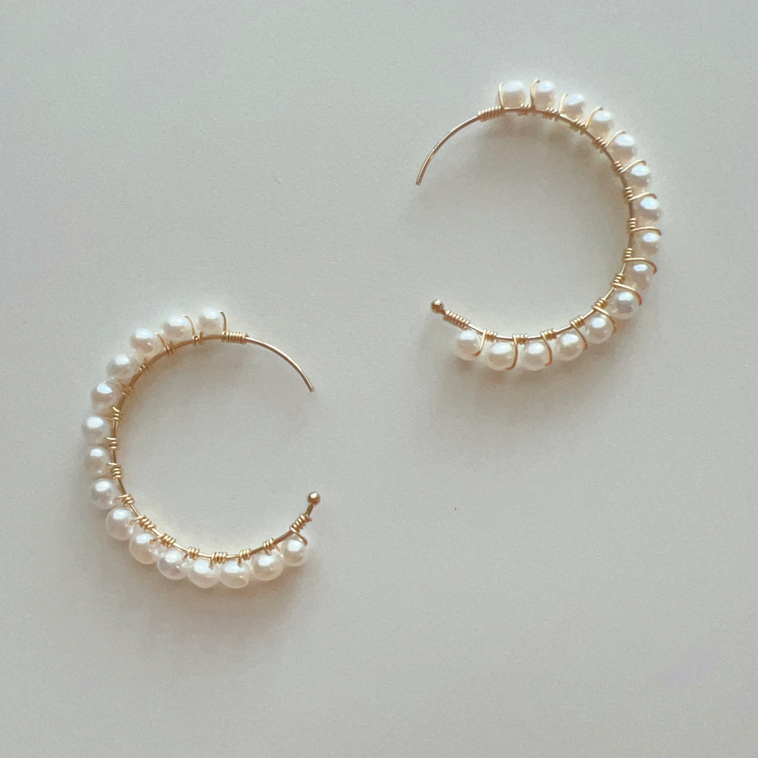 AAA+ Freshwater Pearl Earring 14K Gold Filled Earrings Hoop