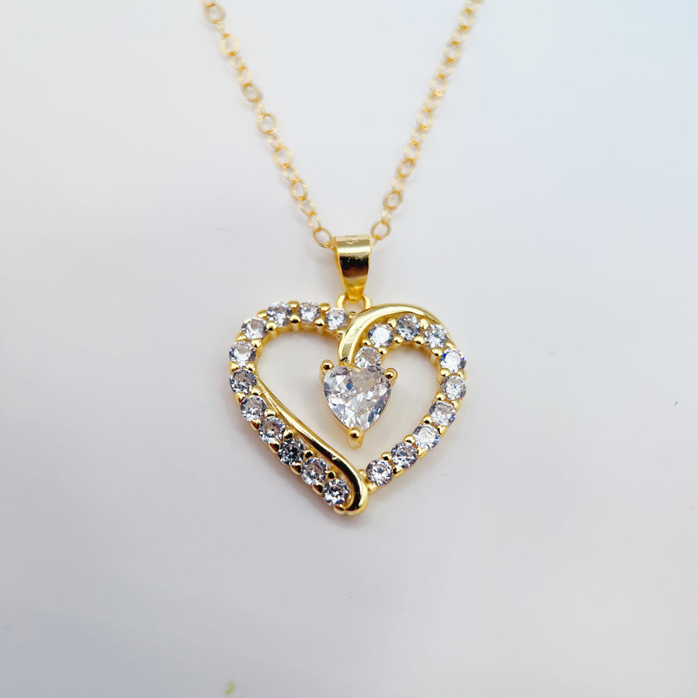 14K Gold Filled Heart Pendant Necklace