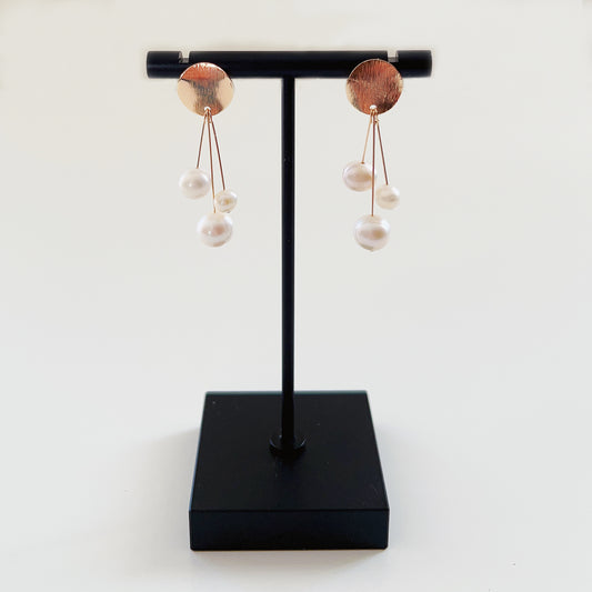 18k Gold Plated Freshwater Pearl Drop Earrings
